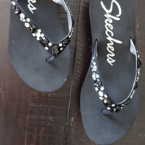 Skechers heels Size 10 black sequined